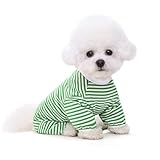 NyyGlykys ペット服 犬 春夏 ロンパース 綿製 柔らかい 通気性つなぎ 寝間着 かわいい 部屋着 四つの足 猫服小型犬 中型犬 お散歩お出かけ服 犬の服 tシャツ 日焼き防ぐ 抜け毛防止 ペット服小型犬 犬 パピー 服 (グリーン, S)