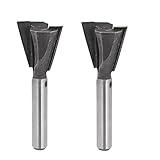 uxcell アリ錐　ダヴテールルータービット　ラウンドオーバー ビット　カッター　木材用　2個入り