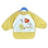 ベビービブ　エプロン　長袖　防水　可愛い　カートン　男女兼用　赤ちゃん　子供　遊び用　食事 (色4)