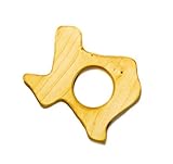 Handmade Wood Texas Teether Toy, Non-Toxic and Smooth Naturally Antibacterial, Made in the US by Ah!