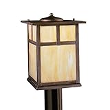 Kichler Lighting 9953CV Alameda 1-Light Incandescent Outdoor Post Light, Canyon View with Honey Opal