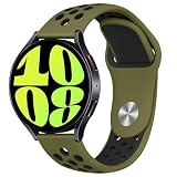 ラグ幅20MM汎用 コンパチブル Samsung Galaxy Watch 7/6/5/4/FE 40mm 44mm/6 Classic 43mm 47mm/5 Pro 45mm/4 Classic 42mm 46mm、コンパチブル amazfit gtr mini/gts4 mini ベルト、スポーツバンド 交換ベルト シリコン製 柔らかい ソフト 通気 多空気穴ベルト