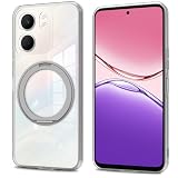 fuweisitong 用の OPPO A5x 5G/4G ケース クリア リング Magsafe対応 ワイヤレス充電 360°【360°回転スタンド・縦横両対応】縦横多角度 オッポa5x 5g/4g カバー スマホケース 全透明 TPU 耐衝撃 スタンド機能付き マグネット 金属ボタン 米軍MIL規格 車載ホルダー(クリア)
