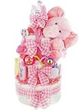 Gingham and Giggles Diaper Cake (Pink (Girl)) by The Gift Partners