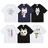 NUMBY ダンダダン 半袖 Tシャツ 招き猫 ターボババア 丸首 インナーシャツ 夏服 大人用 おしゃれ 柔らかい ジャージ 通気性 ファッション カジュアル 日常服 男女兼用 (3XL,白-4) [並行輸入品]