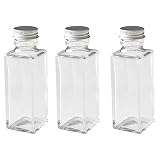 ハーバリウム用 ガラス瓶 3本セット (Cセット-S角3本) ガラスボトル ガラス瓶 100ml/150ml/200ml/218ml ハンドメイド 自由研究