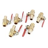 6PCS真鍮ボールバルブ10ミリメートルホース口は1 / 4PTおねじパイプ継手xは