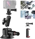 Ulanzi SC-01 吸盤マウント 車載マウント GoPro Insta360 DJI カメラ用 360°回転 アルミ合金製 車載ホルダー 車載用車外フロント フロント・リア・サイドのガラスに吸着でき 取り付け簡単 耐荷重1kg GoPro Max Hero11 10 9 8 7 6 5 Insta360 DJI Osmo Pocket 2 3 4 Action 2 3 スマホ互換