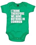 (私は考える、) I Think Therefore We Have Nothing In Common, プリント　ベビースーツ - グリーン/白 12-18 ヶ月