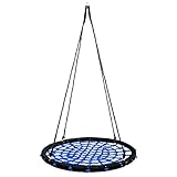 Clevr 40 "タイヤWeb Swing with 71 "ナイロンロープスイベルツリーNetスイング 40" ブルー CRS805803