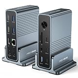 ACASIS USB C ドッキングステーション 15-in-1、最大3画面、100W PD 充電、2 * 4K HDMI、1* DP 4K@60Hz、2USB 3.1、3USB 3.0、LAN、SD/TF、オーディオ、Mac/Windows 用の汎用ラップトップ ドッキングステーション