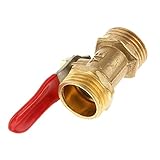 B Baosity ボールバルブ　オス→メス　真鍮　1/2　 20ミリメートル　レッドレバーハンドル　高品質　耐久性