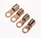 OFC 高純度無酸素銅 非メッキ R型端子 ポスト径3.5mm 純銅製 圧着端子 日本製 ナックオーディオ オリジナル R5.5-4N 4個set