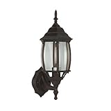 Sunset Lighting F7815-62 Outdoor Wall Sconce with Clear Beveled Glass, Rubbed Bronze Finish [並行輸入品]