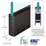CRLダークブロンズアルマイト処理6 " Squareドアレールwithoutロックfor 3 / 4 "ガラス – 35 – 3 / 4 "長
