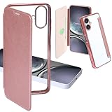 Carrier-City galaxy a25 5g ケース 手帳型 クリア ギャラクシー A25 5G ケース 薄型 カード収納 透明 サムスン カバー かわいい オシャレ スマホケース (Galaxy A25 5G, ローズゴールド)