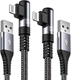 iphone 充電ケーブル L字【2M/2本セット】MFi認証 2.4A急速充電 iphone充電器 ケーブル 超高耐久 iPhone14-灰