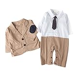 AvaCostumeベビーボーイズ紳士タキシードスーツ服セット2本、カーキ 6M