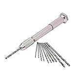 AMAA ピンバイス ハンドドリル 穴あけ工具 ステンレスピンバイス クルミ プラスチック 真珠等用 10本セット 電源不要