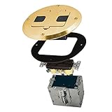 Hubbel電気ラコブラスメッキ隠しレセプタクルフロアボックスキット6239BP