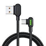 Mcdodo Type-Cケーブル 3m 3A急速充電 両端L型設計 USB-Cケーブル 高速データ転送 USB-A端子も両面挿せる L字 タイプC充電コード LEDライト付き 高耐久ナイロン編み Pad iPhone 17/16/15 Xperia Galaxy Pixel AndroidなどUSB-C機器対応 型番CA-5283 ブラック