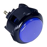 三和電子 静音ハメ込み式押しボタン30φ 黒枠ダークブルー OBSFS-30-K/DB
