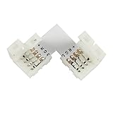KAPATA LEDテープライト用交換コネクター 4pin L型 5050SMD 10mm 10個セット 半田付け不要