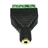 2.5mm ステレオ ミニジャック 変換 4極 メス 端子台 金メッキ端子 ステレオ変換コネクタ オーディオ変換