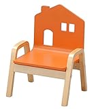 キッズ用木製チェア おうちのいす オレンジ ONHC-005