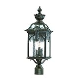 Alico Lighting 7117BG Acclaim Lighting Black Gold Finished Outdoor Postmount with Clear Seeded Glass
