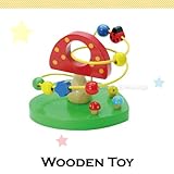 ウッデントイ(木のおもちゃ)ビーズコースター:きのこ