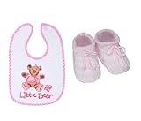 Waterproof Bib and Acrylic Booties for Newborn Baby Girl by Soft Touch [並行輸入品]