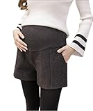 【cute×cute】 かわいい マタニティ 1分丈 ショート パンツ [ アジャスター 調整付き / 選べる3色 ] 大きいサイズも (XXL, チャコールグレー)