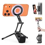 OMOTON Magsafe 360°調整可能 アルミ製磁気スマホスタンド iPhone/Android対応 三脚機能付き