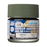 GSI クレオス(GSI Creos) アクリジョンカラーシリーズ ガンダムアッセンブルカラー グリーン 筆塗用 つや消し 10ml ホビー用塗料 NGA09