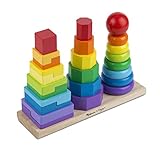 メリッサ&ダグ　木製 幾何学積み木　ジオメトリック・スタッカーMelissa & Doug Geometric Stacker