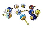 10 Pieces Different Beautiful Colors Multi Designed Ceramic Cupboard Cabinet Door Knobs Drawer Pulls