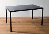 8mm厚強化ガラス　オフィスミーティングテーブル　ワークデスク　120x75cm　ブラック（黒）