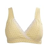 Seliyi 女性のマタニティー授乳用のブラジャー　授乳期の母さんのための下着　ブラジャー　黄色　M
