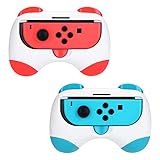 Dabozi ニンテンドースイッチ Switch/Switch OLEDジョイコングリップ セット有機ELモデル ジョイコン カバー Switch Joy-Con ハンドルグリップ コントローラー グリップ Switch OLED/Switch対応 ジョイコン 保護ケース ジョイコン グリップ 耐衝撃 Switch OLED ハンドルグリップ 2個 (赤&青)