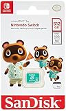 SanDisk - microSDXC UHS-I 512 Go Edition どうぶつの森 葉っぱ 任天堂スイッチ Switch Lite et Switch