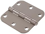The Hillman Group 852618 3-1/2" Stainless Steel Residential Door Hinge - 5/8 Round Corner - Removabl