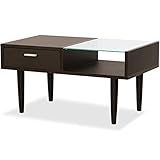 ottostyle.jp 【MODERN DRAWER TABLE】 モダンドロワーテーブル ダークブラウン 幅80cm×奥行き45cm×高さ40cm