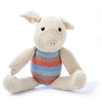ChunkiChilli Organic Cotton Pig Toy - White Stripe by ChunkiChilli