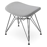 チェア シェルチェア DSR スツール リプロダクト ファブリック スチール脚 グレー/ブラック