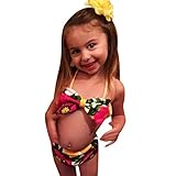 Domybestキッズ 水着 女の子 ビキニ 上下セット　2点セット　ベビー スイムウェア 女児 ガールズ ミズギ スイミング スクール水着 セパレート　ツーピース　リボン　花柄　夏 ビーチ　海水浴　