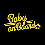 ネオン風 baby on board カッティングステッカー イエロー 黄