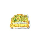 ミュータント・タートルズ COWABUNGA! ミニ キャラクターステッカー レトロ 忍者タートルズ 亀 映画 アニメ アメコミ TTS014 gs 公式グッズ