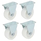 uxcell 剛体キャスターホイール　単一ホイール　非スイベル・トップ・プレート　4個入り