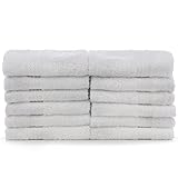 Ecoコットンタオルセット – ホワイト – ドビーBorder Eco Wash Cloth - Set of 12 ホワイト 894-101-01